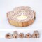 Wooden Block Print Tea Light Candle Holders for Diwali Handmade Tlight for Deepawali Decoration Items Designer Diya Deepam for Goddess Worship Housewarming Gifts